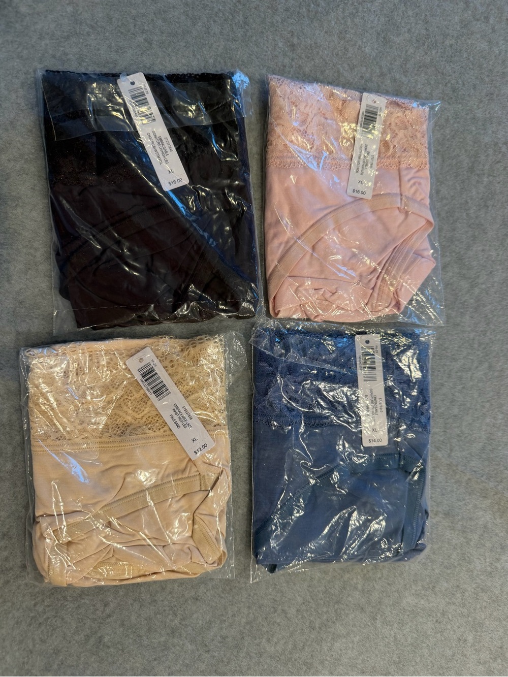 Embraceable Signature LW High Leg Floral Lace Panties XL 4-Pack Multicolor